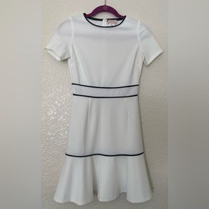 love… ady white black trim stretchy short sleeve a line dress